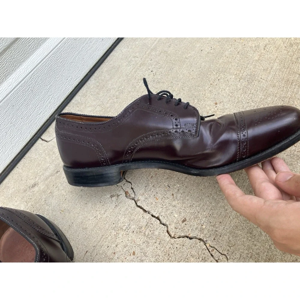 Allen Edmonds Sanford Burgundy Cap-Toe  Derby size 12 B Mens Dress Shoes Cherry